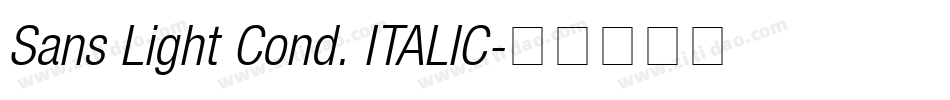 Sans Light Cond. ITALIC字体转换